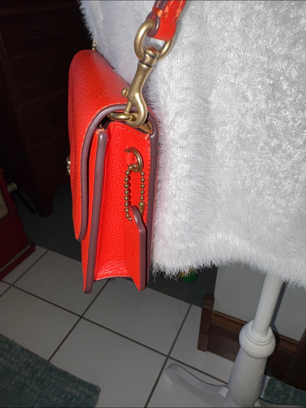 Coach Hayden Leather Crossbody bag Clutch Orange  exterior slip pocket  like new - Picture 6 of 15